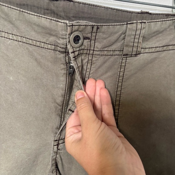 Free People The Thing Is Low-Rise Utility Pants Green Cargo Pockets Boho Sz 4. - Picture 6 of 13